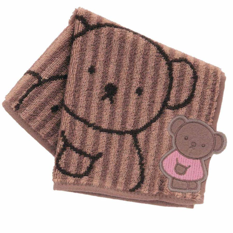 Miffy（ミッフィー） タオルハンカチ ボリス アップリケ刺繍 ブラウン