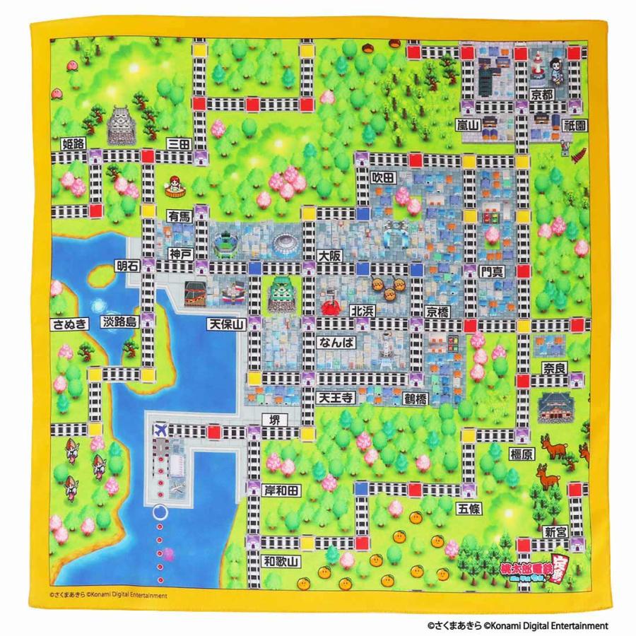 SALE ￥2200→￥990】55％OFF！ 【桃太郎電鉄】プリントハンカチ 路線