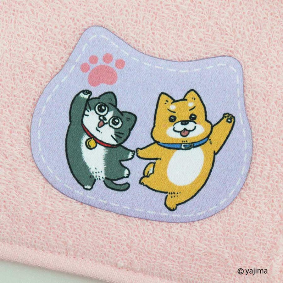 チロスケ　猫ちゃん　ハンドタオル ねこに転生したおじさん タオルハンカチ プンちゃん&スケキヨ ピンク
