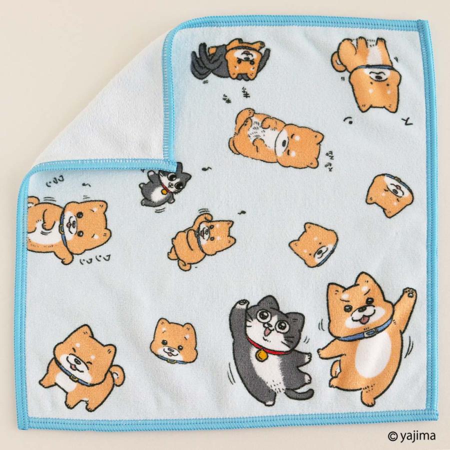 ねこに転生したおじさん スマホ拭きハンカチ スケキヨモチーフ ブルー