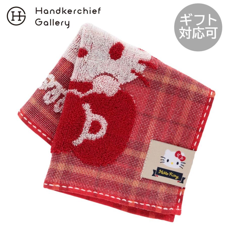 ハローキティ タオルハンカチ タータンチェック レッド : ハンカチーフ