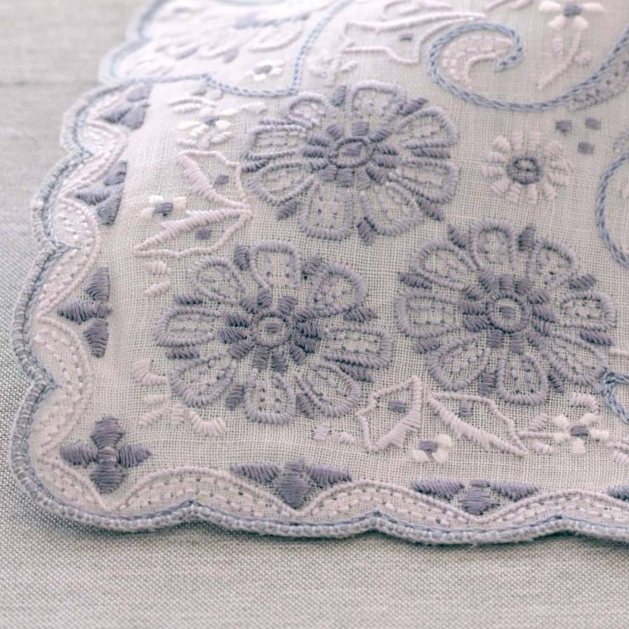 汕頭手刺繍 ハンカチ ヘリテージ 7508 ハンカチ 刺繍 デザイン