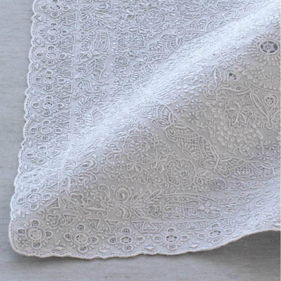 スワトウ 汕頭 刺繍 レース ハンカチ 白 4枚 セット SWATOW
