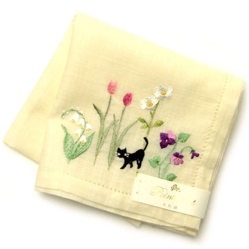 ポワンポワン ベトナム手刺繍ハンカチ 6221-10 イエロー | 伝統技術 手