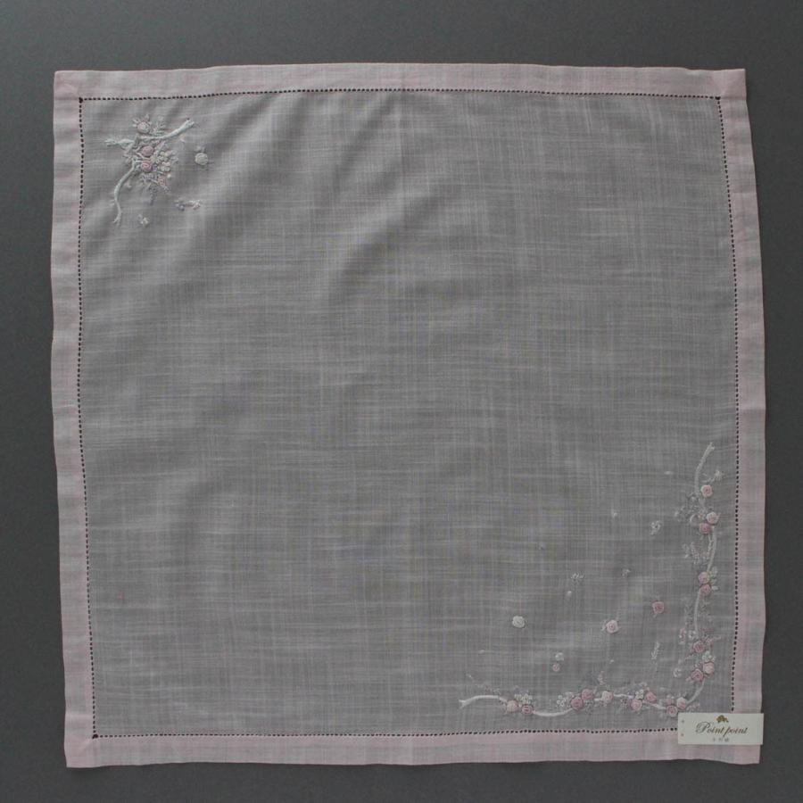 ベトナム手刺繍ハンカチ 花 6508 ピンク : ハンカチーフギャラリー