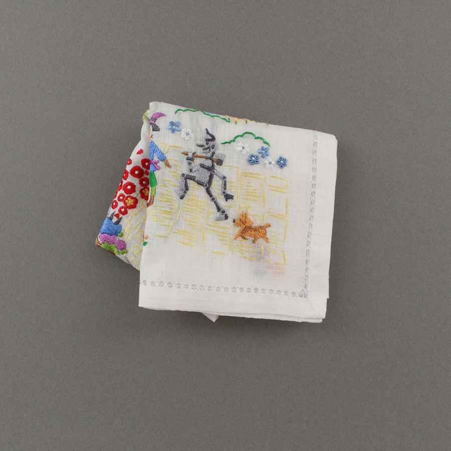 ベトナム手刺繍ハンカチ 絵本シリーズ オズの魔法使い 7509 ホワイト
