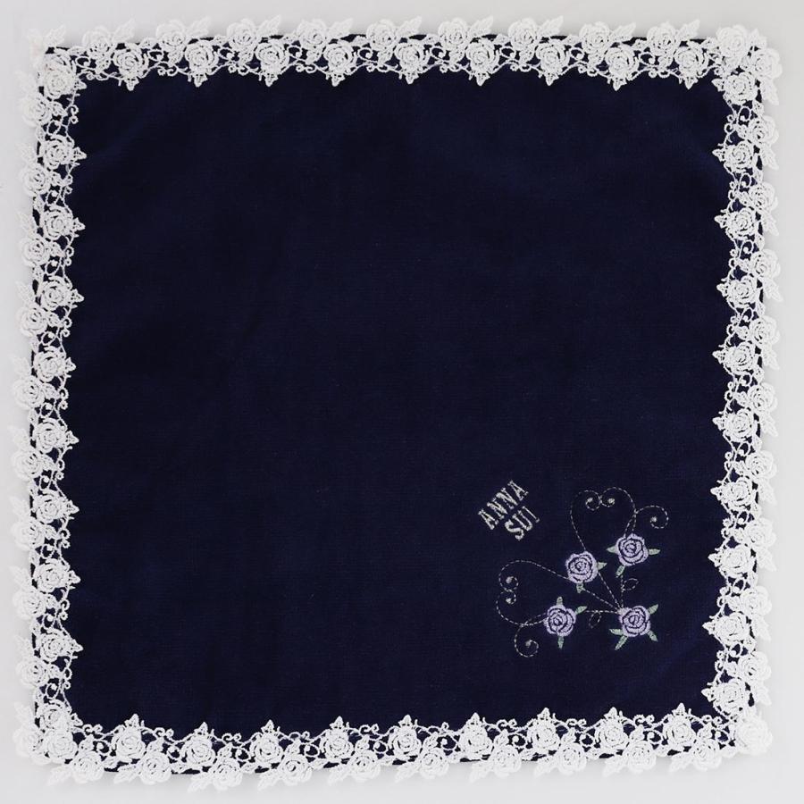 ANNA SUI アナ スイ 大判 タオルハンカチ（約28cm） ローズ