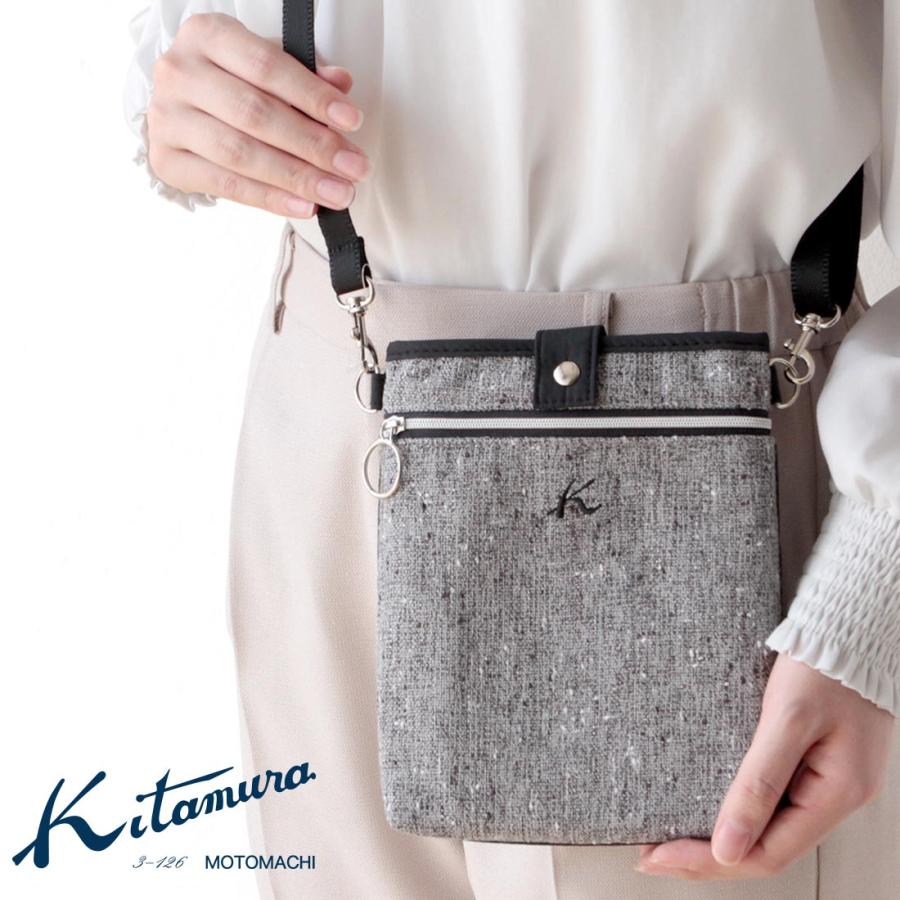 Kitamura グレー ショルダーバッグ Kitamura（キタムラ） ショルダーポーチ ラメ入りツイード風 グレー