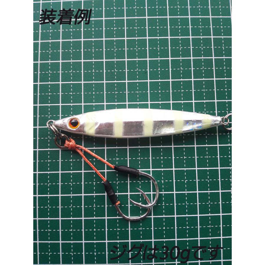 アシストフック ダブル ツイン ライトショアジギング SLJ セミミディアム 伊勢尼14号スズ PE仕様 10組セット|handmade-mori|03