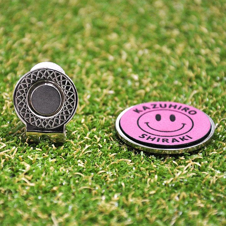 レザー メタル ゴルフマーカー 33mm 名入れ 刻印 6色展開 50デザイン