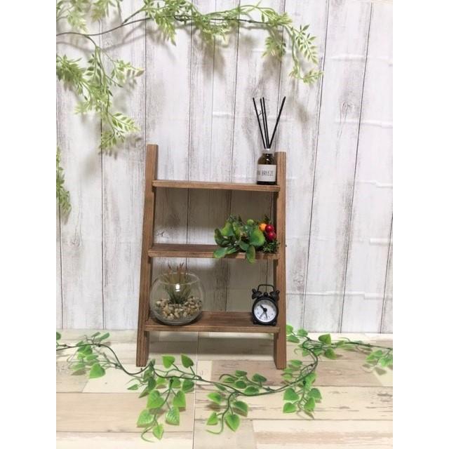 ラダーシェルフ ラダーラック ウォルナット インテリア 雑貨 飾り棚 ラック おしゃれ かわいい アンティーク クラシック 木製 3段 はしご階段 Ksk003 木の下工房 通販 Yahoo ショッピング