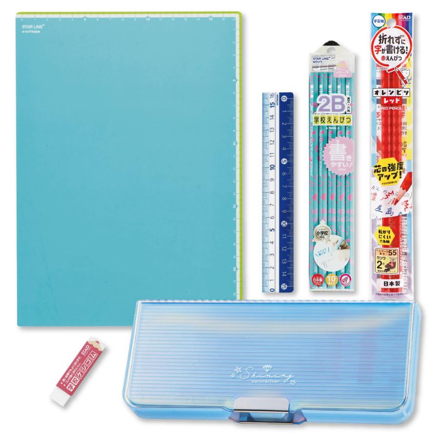 文具セット 入学準備 文房具 ピッタントン オーロラクリア 6点 文具