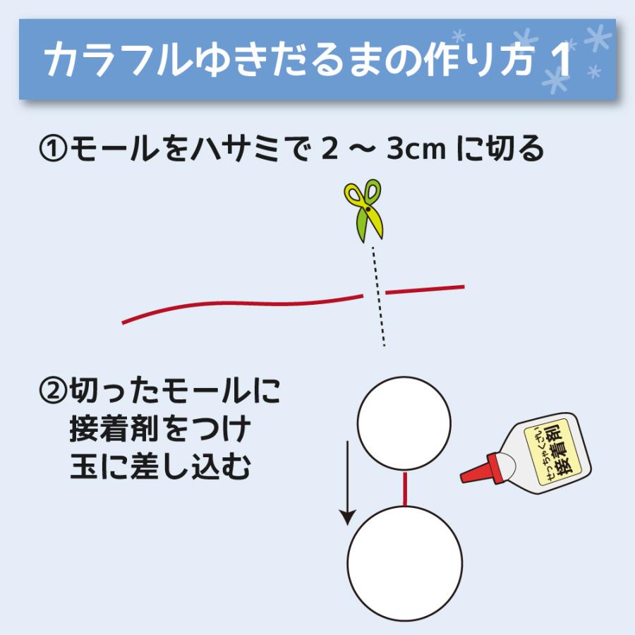 工作キット カラフルゆきだるま クリスマス 雪だるま 冬 発泡球 簡単