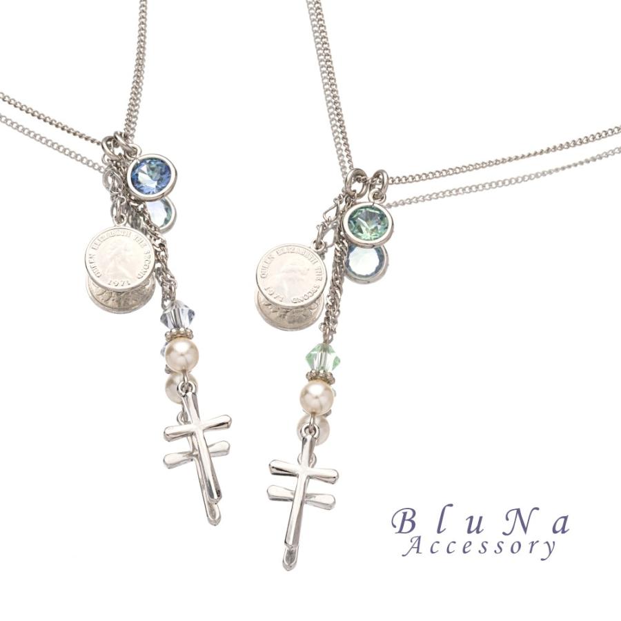ネックレス スワロフスキー ガラス ハンドメイド ビーズ パール 
