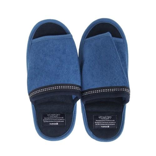 528円 22年のクリスマス Hands タオル地スリッパ 巾着袋付き ブルー 乗り物用快適グッズ 携帯スリッパ 東急ハンズ