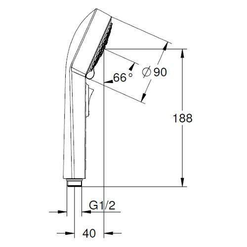 グローエ（GROHE）　ハンドシャワー「スプリー90」　26120000　クローム│お風呂用品・バスグッズ　シャワーヘッド ハンズ｜hands-net｜05