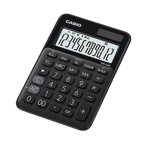 カシオ（CASIO）　カラフル電卓　MW-C20C-BK-N　ブラック ハンズ | 