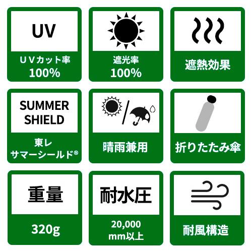 hands＋ 雨、風、日差し、全ての天候に対応できる傘 60cm