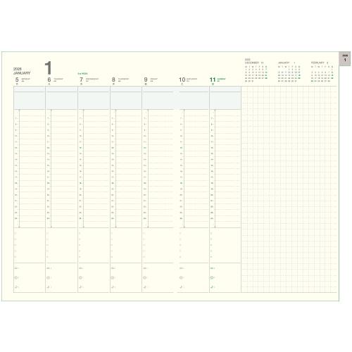 【2025年12月始まり】　ハンズプラス（hands+）　ハード　B6　ウィークリーバーチカル　ミッドナイトブルー　月曜始まり ハンズ |  | 02