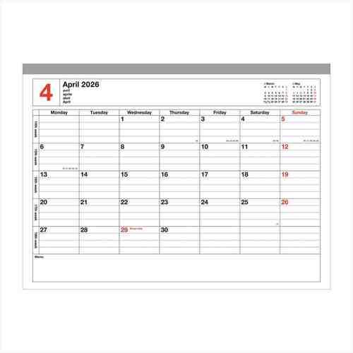 【2026年1月始まり】　マークス（MARK'S）　ノートブックカレンダー　M　マンスリーブロック　26WDR-NB1-IV　アイボリー　月曜始まり |  | 01