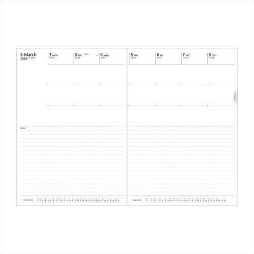 【2025年12月始まり】　マークス（MARK'S）　エディット（EDiT)　クリアポケット　A5スリム　ウィークリーバーチカル　26WDR-ETH0 |  | 01