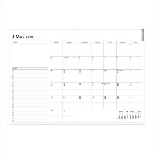 【2025年12月始まり】　マークス（MARK'S）　エディット（EDiT)　クリアポケット　A5スリム　ウィークリーバーチカル　26WDR-ETH0 |  | 02