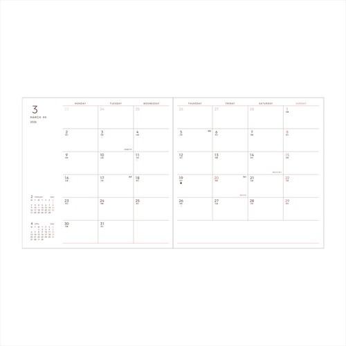 【2025年12月始まり】　マークス（MARK'S）　リフィル　ファンログ（funlog）　スクエア148　ウィークリーブロックブロック　26WDR- |  | 02