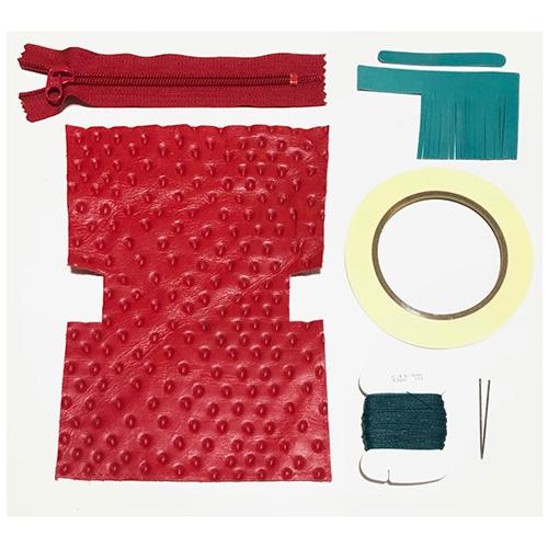 レザークラフトキット　ポーチSサイズ　ストロベリー型押革 ハンズ |  | 01