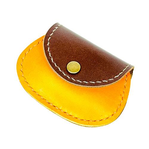 レザークラフトキット　プチコインケース　イエロー・チョコ ハンズ | 