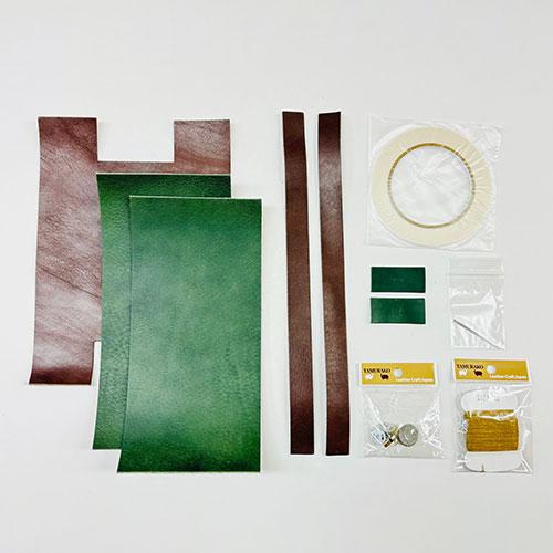レザークラフトキット　ミニミニトートバッグ　チョコ・グリーン ハンズ |  | 01