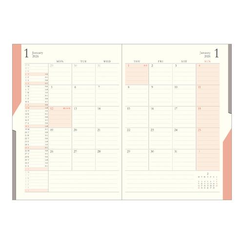 【2025年10月始まり】　ミドリ（MIDORI）　ダブルスケジュール　ToDo　B6　マンスリーブロック　22388　青　月曜始まり ハンズ |  | 03