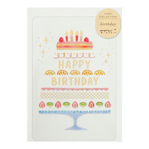 ミドリ（MIDORI）　カード　透明　誕生日　88677006　ケーキ柄 ハンズ | 