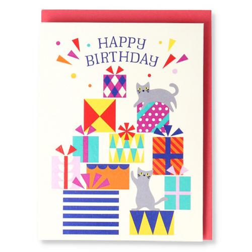 ホールマーク Hallmark 誕生お祝いカード 立体 ピークカラー 7702 プレゼントボックスと猫 カード ポストカード バースデー 誕生日 東急ハンズ Paypayモール店 通販 Paypayモール