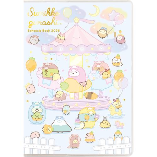 【2025年10月始まり】　サンエックス（San-X）　糸とじ手帳ワイド　マンスリーブロック　A6　ME67413　すみっコぐらし　月曜始まり ハンズ | 