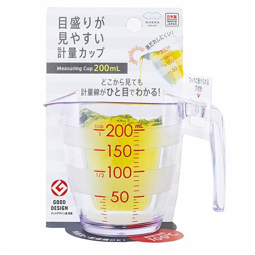 マーナ（marna）　目盛りが見やすい計量カップ　K649CL　200mL ハンズ | 