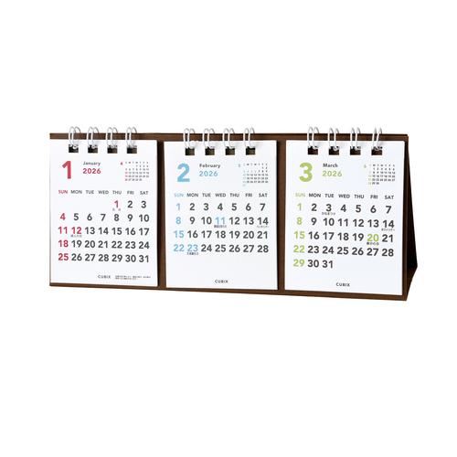 【2026年版・卓上】　キュービックス（CUBIX）　プチプチ卓上3ヶ月カレンダー　204020 ハンズ | 