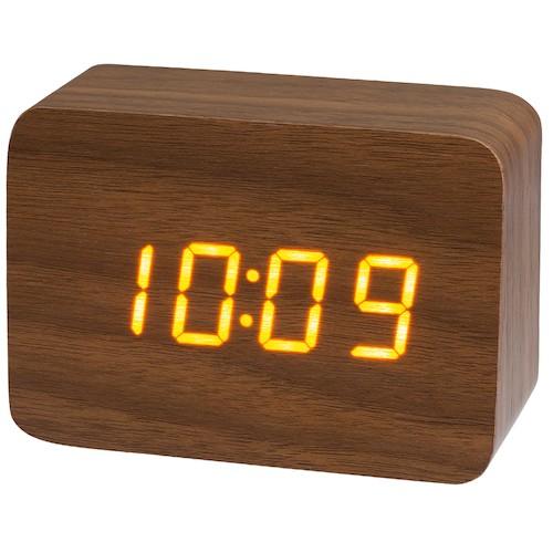 クレファー 木目調LEDデジタルクロック S IAC−5656−BR ブラウン│時計 目覚まし時計 ハンズ 4983666166289