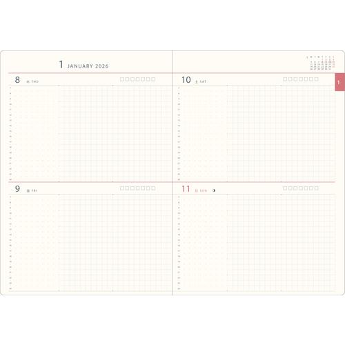 【2026年1月始まり】　アートプリントジャパン（A.P.J.）　フィニエ（finie）　B6　デイリー2日1ページ　W506　ライトグリーン　月曜始 |  | 03