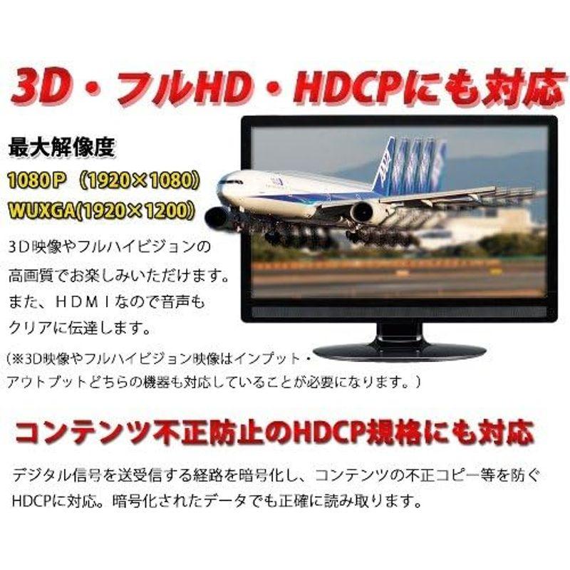 1入力2出力 HDMI分配器 1×2 HDMIスプリッター 2台のHDMI搭載機器に出力可能 フルハイビジョン 3D 対応 1.4ver｜hands-new-shop｜04