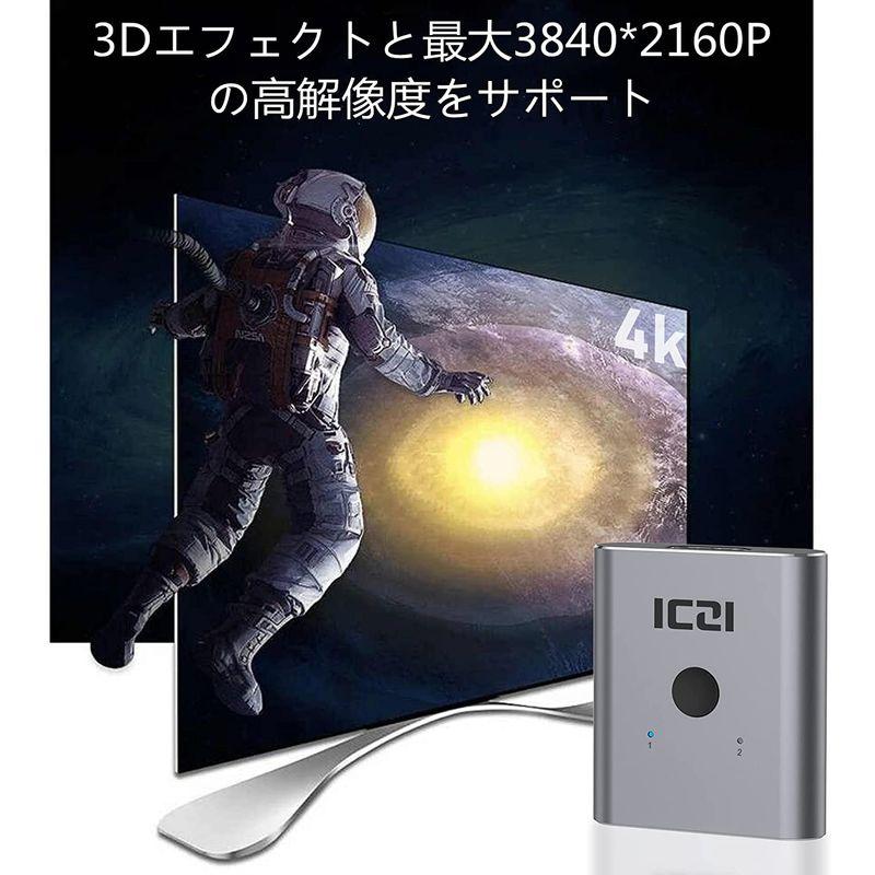 ICZI HDMI 切替器 4K 60Hz 双方向セレクター HDMI 分配器 1入力2出力/2入力1出力 1080P 120Hz対応 電源｜hands-new-shop｜03