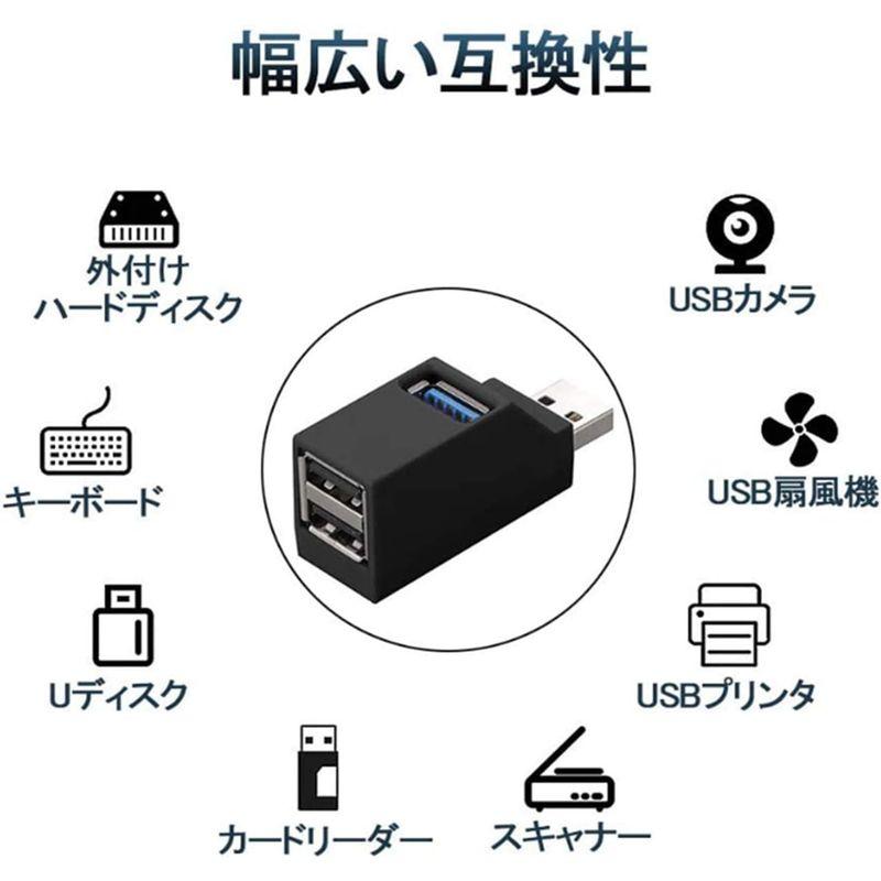 YFFSFDC USBハブ 3ポート USB3.0＋USB2.0コンボハブ 超小型 バスパワー usbハブ USBポート拡張 高速 軽量 コ｜hands-new-shop｜03