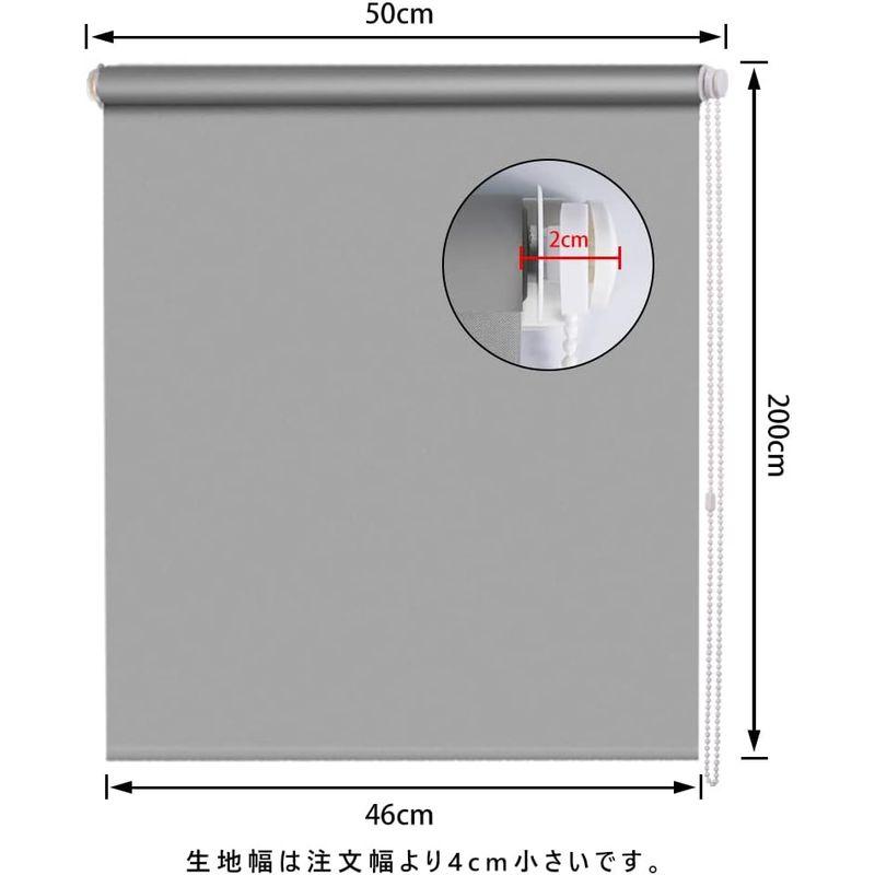 SMONTER ロールスクリーン ロールカーテン 遮光1級 断熱 UVカット 防音 プライバシー保護 簡単取付け （50cm×200cm-グ｜hands-new-shop｜06