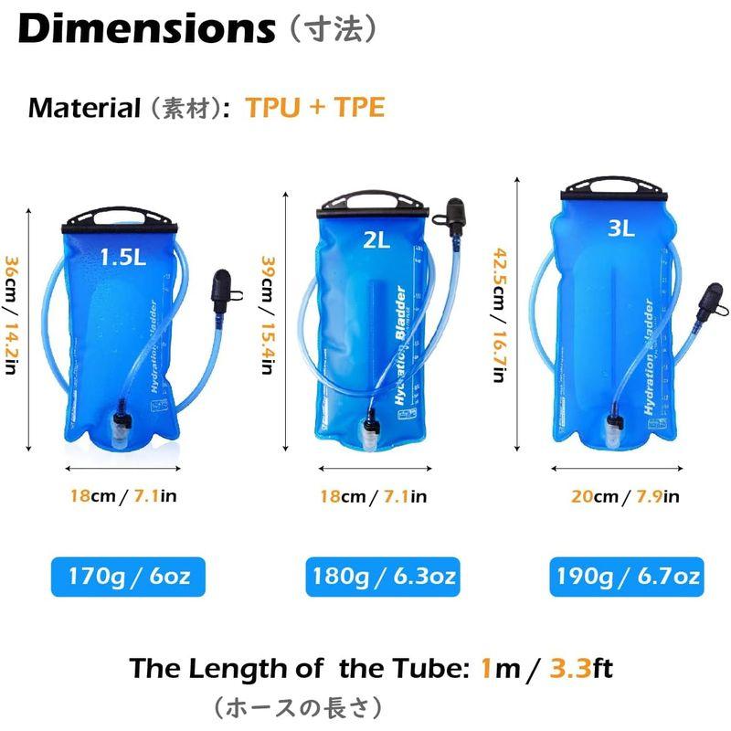 TRIWONDER ハイドレーション 給水袋 水分補給 給水リザーバー ウォーターキャリー 防災 ハイキング 登山 ランニング サイクリング｜hands-new-shop｜07