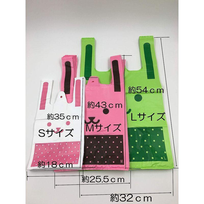うさぎ 耳 ポリ レジ 袋 ホワイト ピンク グリーン ３色 １５０枚 セット (ホワイト＆ピンク＆グリーン S 各50枚セット)｜hands-new-shop｜05