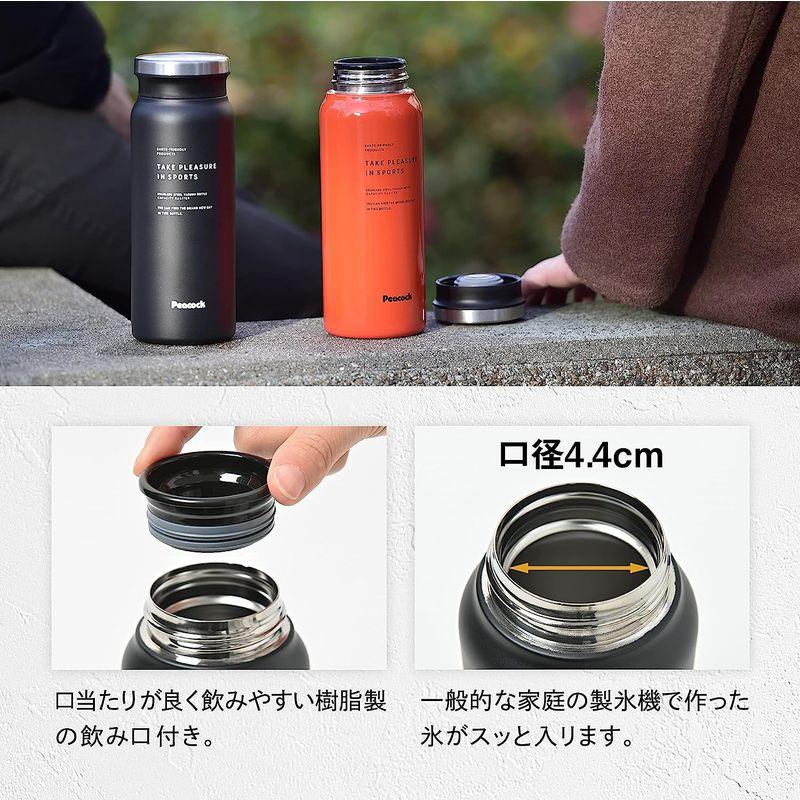 ピーコック 水筒 マグボトル ステンレス ボトル マグタイプ 保温 保冷 ダークグレー 0.6L AMZ-61 HD｜hands-new-shop｜02