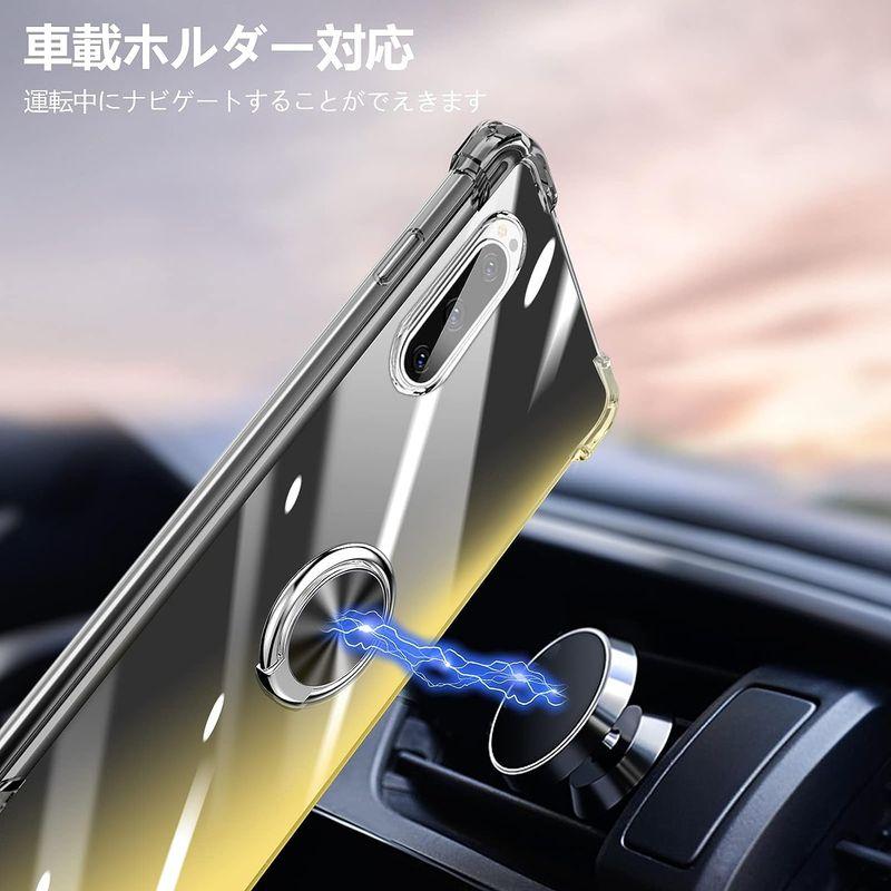 iPhone XR ケースリング付き クリア 耐衝撃 薄型 グラデーション 透明 TPUバンパー 車載ホルダー対応 スタンド機能 薄型 軽量｜hands-new-shop｜06