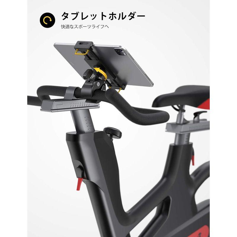 フィットネスバイク取付 タブレット ホルダー, ハンドルバー ポール 取付 室内バイク 用 ランニングマシン ルームランナー エクササイズ｜hands-new-shop｜02