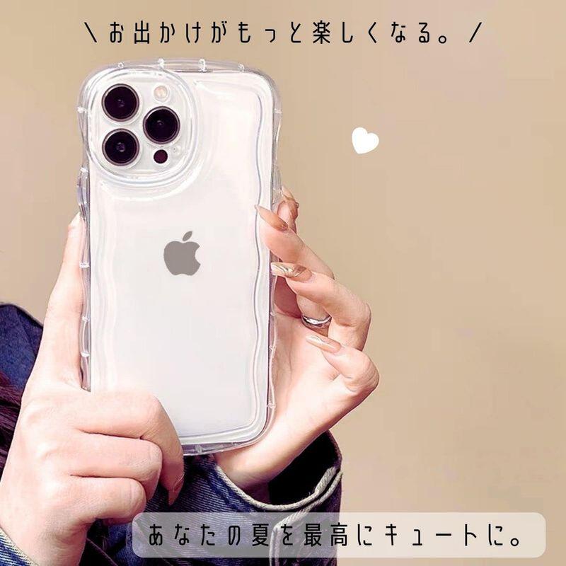 saymi's iPhoneケース クリア 透明 おしゃれ 韓国 ウェーブ デザイン 可愛い シンプル スマホケース iphoneカバー 携｜hands-new-shop｜03