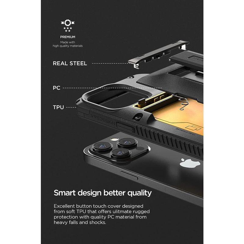VRS iPhone 14 Pro Max 対応 ケース カバー 耐衝撃 ストラップホール/スタンド 付 スマホケース 衝撃吸収 背面 カー｜hands-new-shop｜07