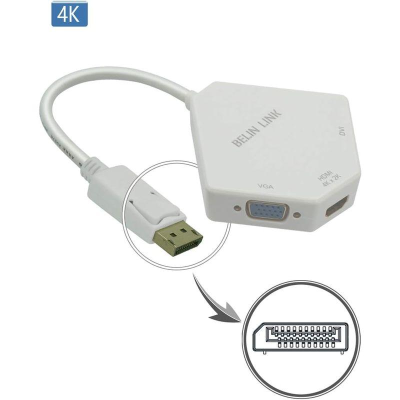 DP-HDMI VGA DVIアダプターDisplayport-HDMI 4Kアダプター3 in 1ディスプレイポート-HDMI VGA D｜hands-new-shop｜05